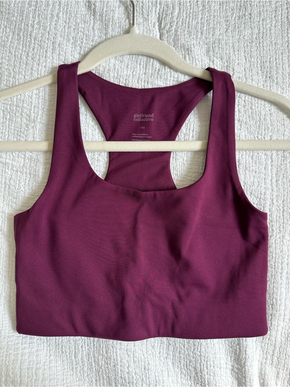 girlfriend collective Skyline Paloma Racerback Bra in Plum